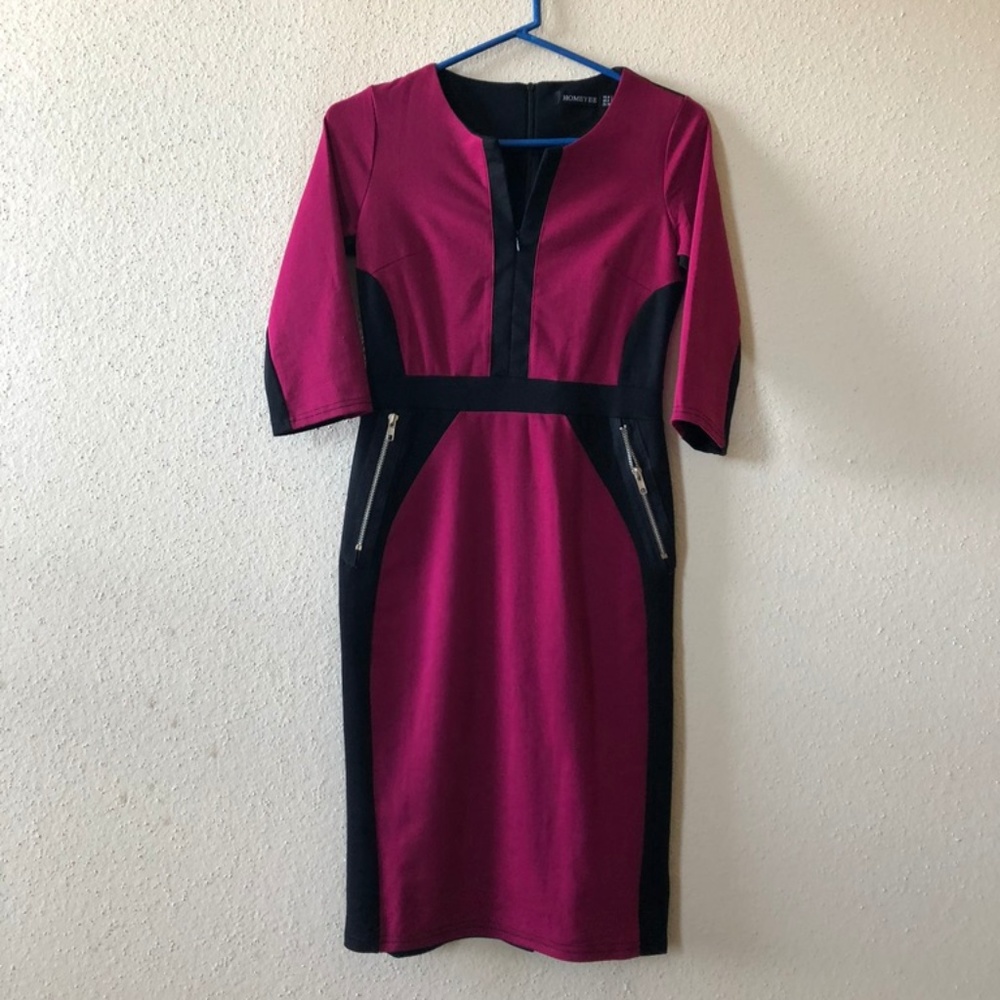 Women's HOMEYEE Magenta Dress